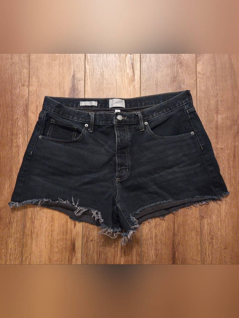 Universal Thread Black/Dark Wash Distressed Denim Shorts